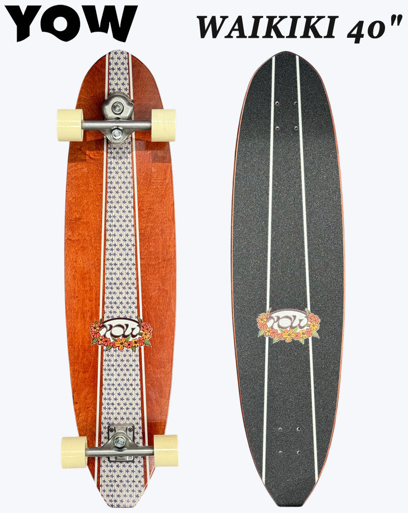 2026 YOW SKATE WAIKIKI 40インチ ヤウ ワイキキ サーフスケート ロングスケートボード ロングボード スケボー コンプリート オフトレ サーフィン スノーボード