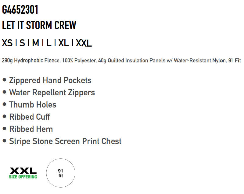 即出荷 22-23 VOLCOM/ボルコム LET IT STORM crew メンズ レディース セカンドレイヤー トレーナー スノーボードウェア 2023