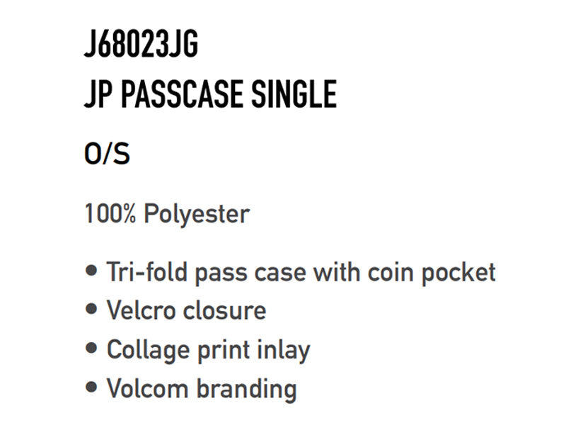 22-23 VOLCOM / ボルコム JP PASSCASE SINGLE パスケース チケットホルダー スノーボード スキー メール便対応