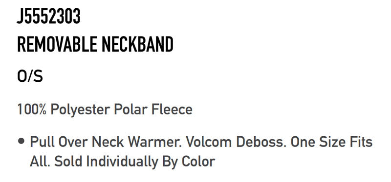 22-23 VOLCOM / ボルコム REMOVABLE NECKBAND ネックウォーマー スノーボード スキー メール便対応