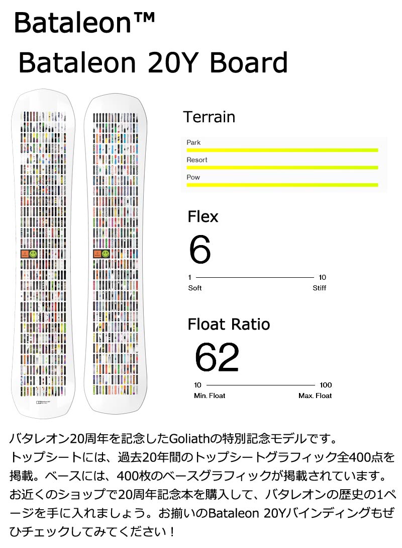 23-24 BATALEON / バタレオン 20Y BOARD GOLIATH メンズ スノーボード 板 2024