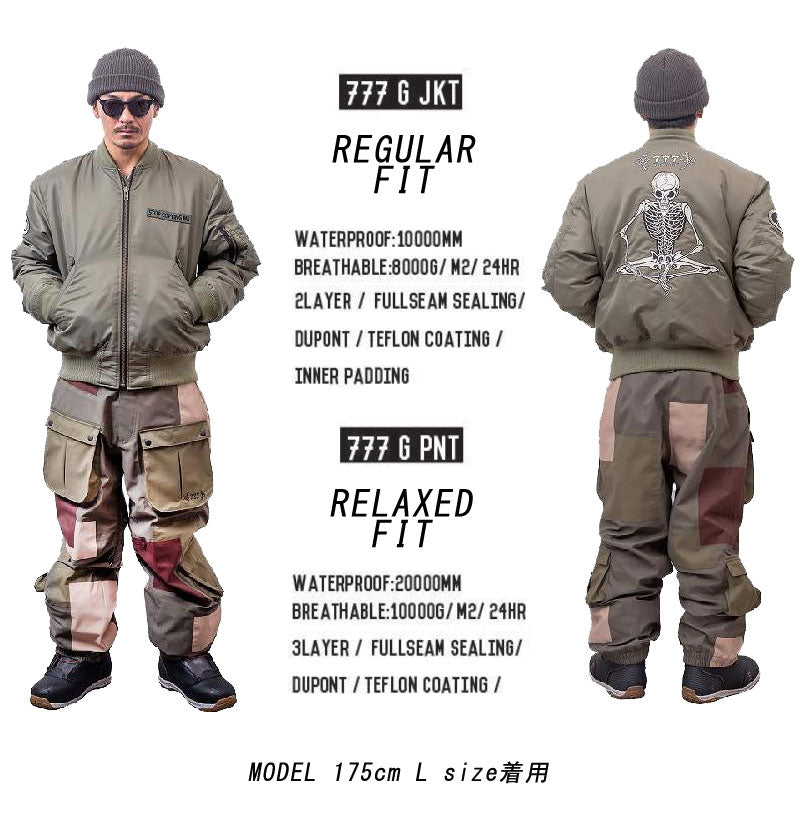 23-24 NOMADIK/ノマディック 777-G jacket & pant 上下セットメンズ レディース 防水ジャケット パンツ スノーボードウェア スノーウェアー 2024