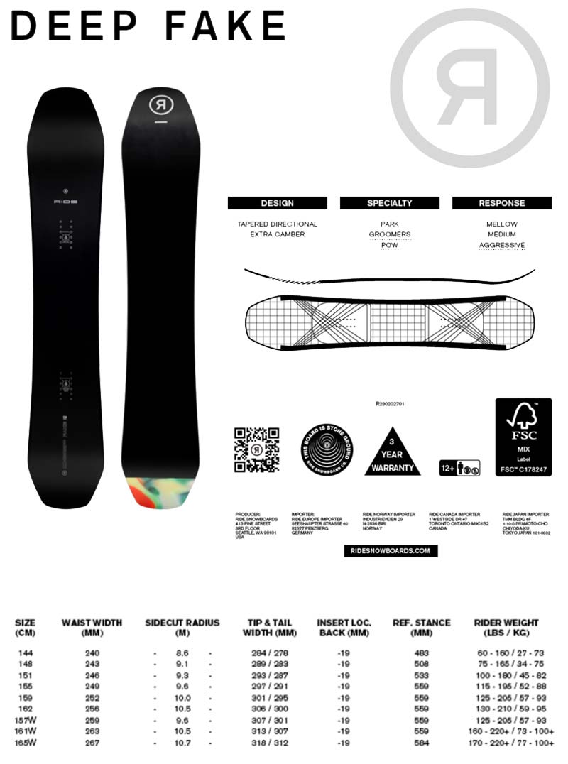 23-24 RIDE / ライド DEEPFAKE ディープフェイク メンズ