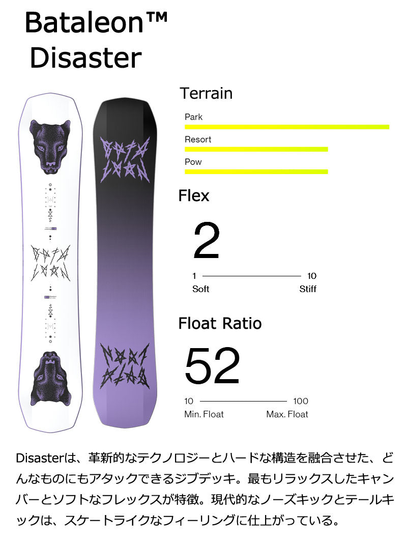 23-24 BATALEON / バタレオン DISASTER ディザスター メンズ スノーボード グラトリ 板 2024