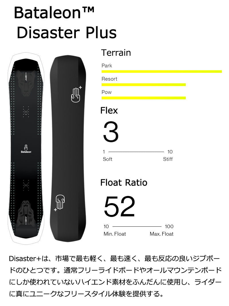 23-24 BATALEON / バタレオン DISASTER PLUS ディザスター プラス メンズ スノーボード グラトリ 板 2024