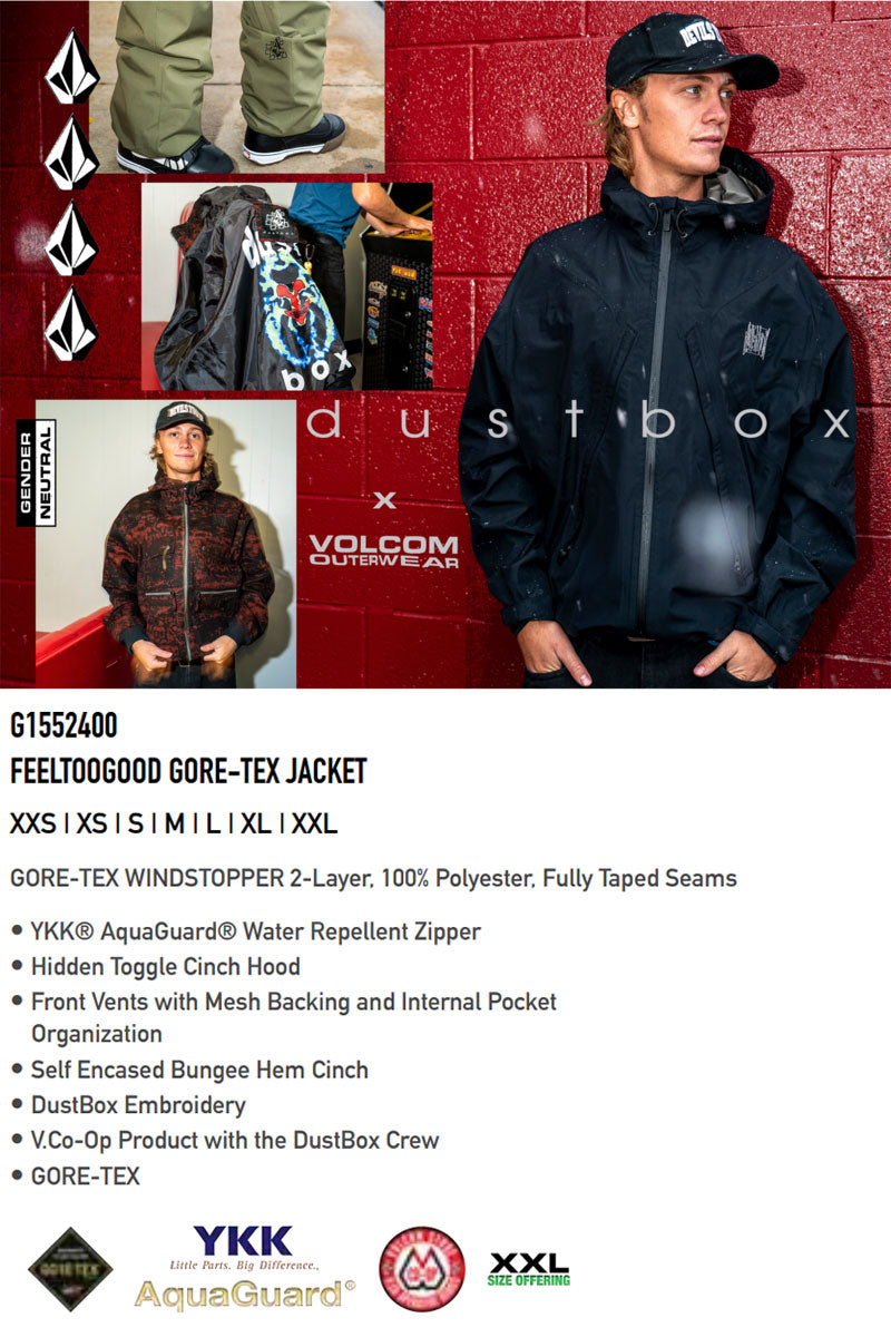 23-24 VOLCOM/ボルコム FEELTOOGOOD GORE-TEX jacket メンズ レディース 防水ゴアテックスジャケット スノーボードウェア スノーウェアー 2024