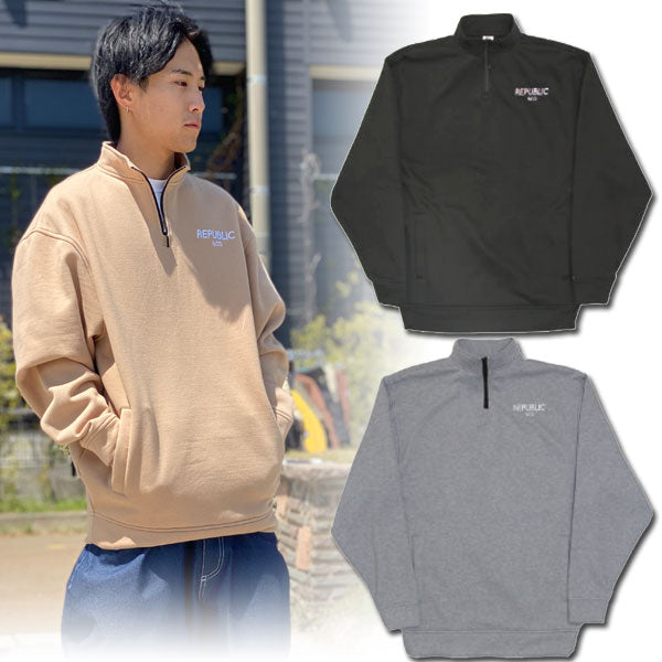 23-24 REPUBLIC &CO/リパブリック HALF ZIP crewneck メンズ レディース クルーネック スノーボードウェア スノーウェアー 2024