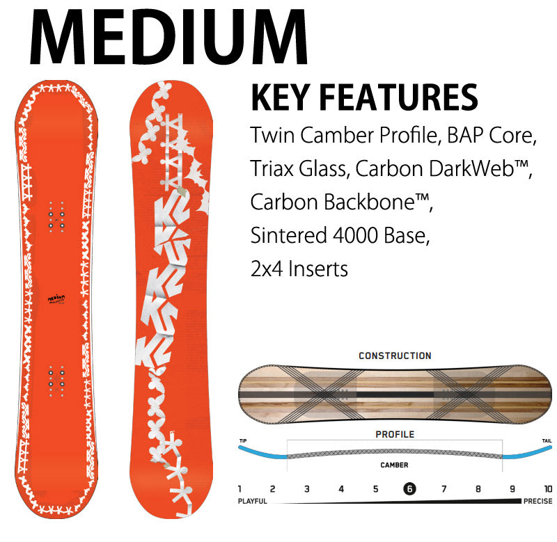 23-24 K2 / ケーツー MEDIUM ミディアム メンズ レディース スノーボード 板 2024