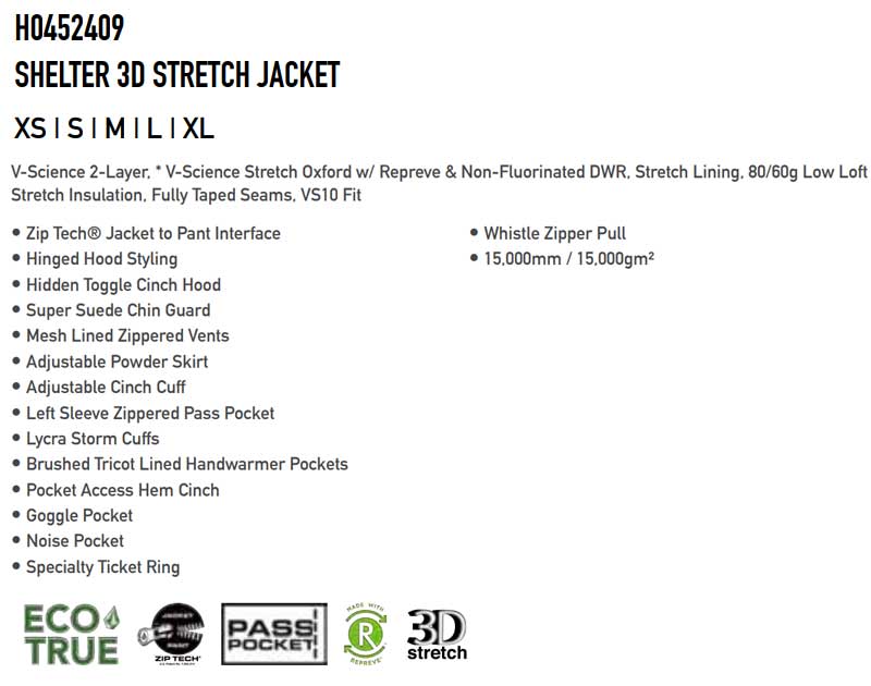 23-24 VOLCOM/ボルコム SHELTER 3D STRETCH jacket レディース 防水ジャケット スノーボードウェア スノーウェアー 2024