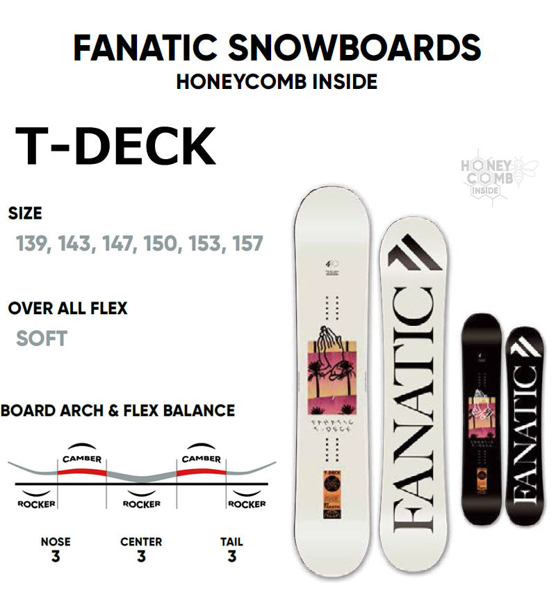 23-24 FANATIC / ファナティック T-DECK ティーデッキ メンズ レディース スノーボード グラトリ 板 2024