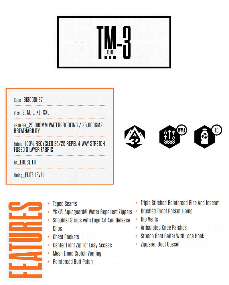 23-24 THIRTYTWO/サーティーツー TM-3 bib pant メンズ レディース 防水ビブパンツ スノーボードウェア スノーウェアー 2024 型落ち