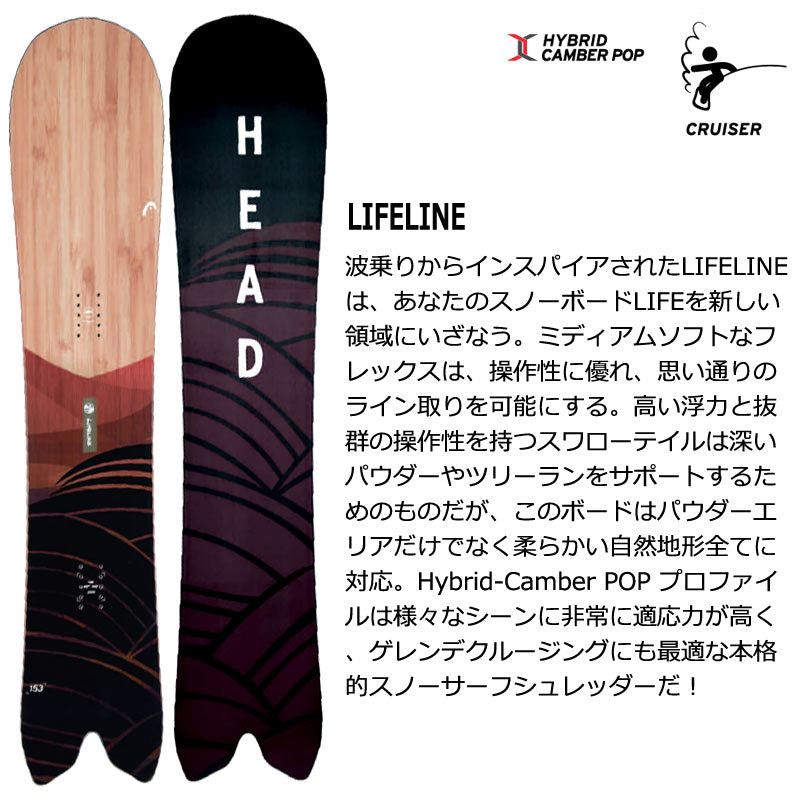 23-24 HEAD/ヘッド LIFELINE ライフライン メンズ レディース スノーボード パウダー カービング 板 2024