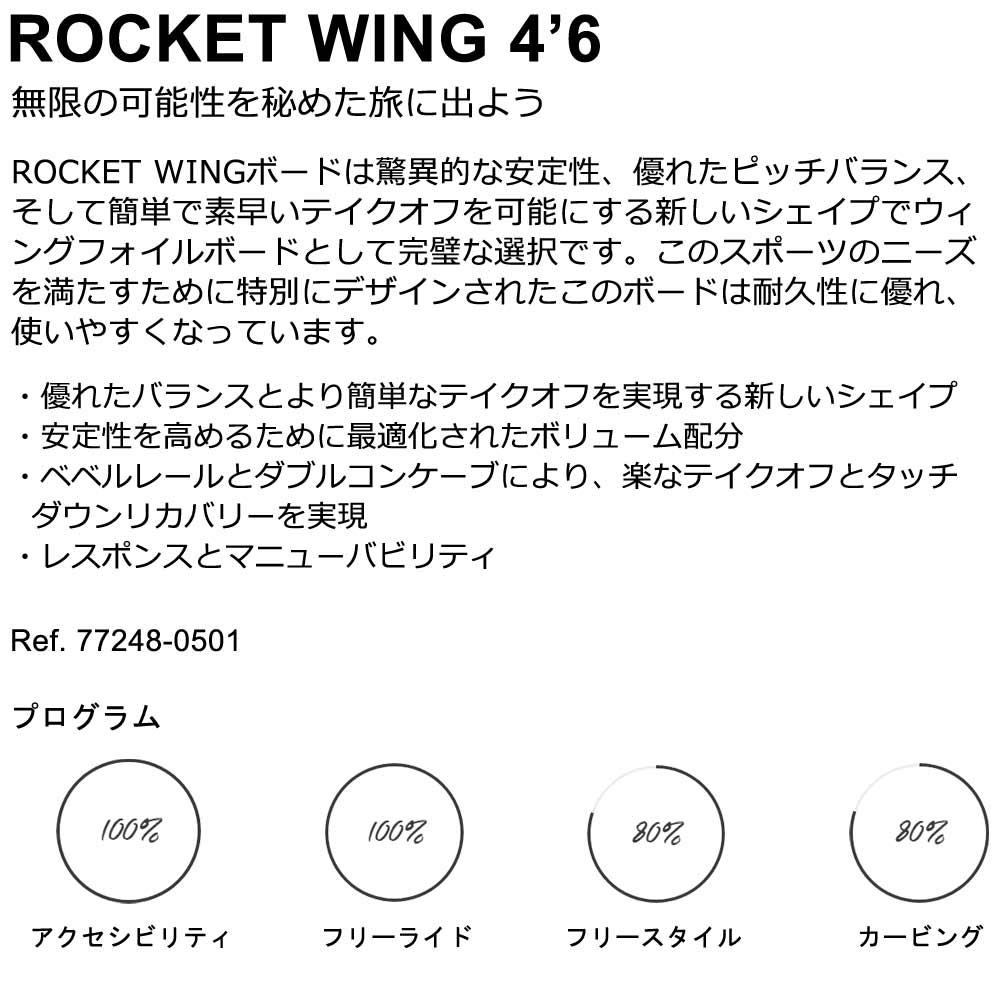 2024 ウイングフォイルボード F-ONE / エフワン ROCKET WING 4'6 ロケットウィング フォイルボード フォイル ウイングフォイル 西濃運輸営業所止め