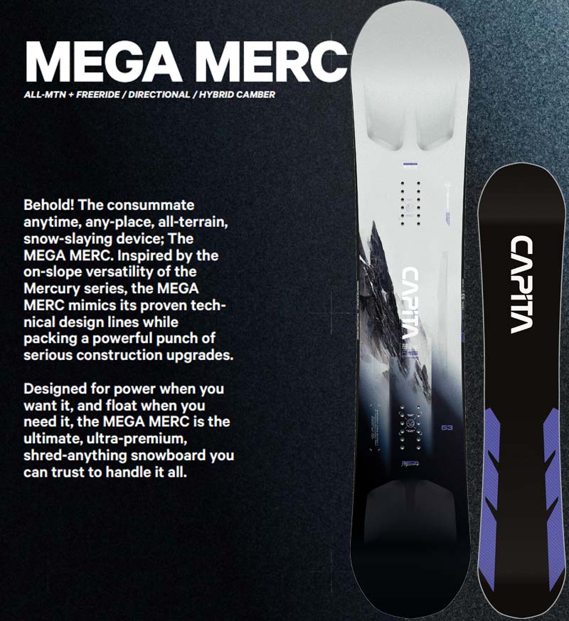 24-25 CAPITA / キャピタ 訳あり品 MEGA MERC メガマーク メンズ レディース スノーボード 板 2025 型落ち