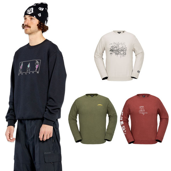 24-25 VOLCOM/ボルコム  ESSENTIAL crew メンズ レディース スノーボードウェア スノーボードアパレル スエットシャツ 2025