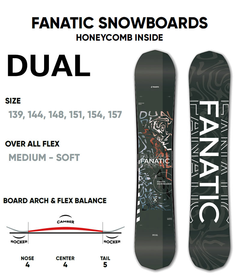 24-25 FANATIC / ファナティック DUAL デュアル メンズ レディースー スノーボード 板 2025 型落ち