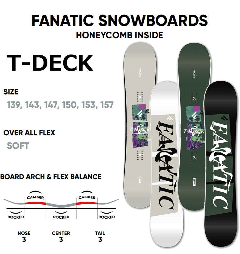 24-25 FANATIC / ファナティック T-DECK ティーデッキ メンズ レディース スノーボード 板 2025 型落ち