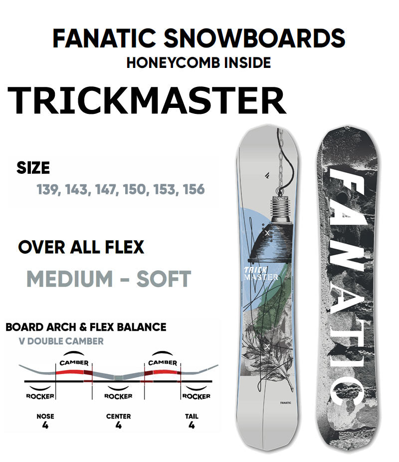 24-25 FANATIC / ファナティック TRICKMASTER トリックマスター グラトリ メンズ レディース スノーボード 板 2025 型落ち