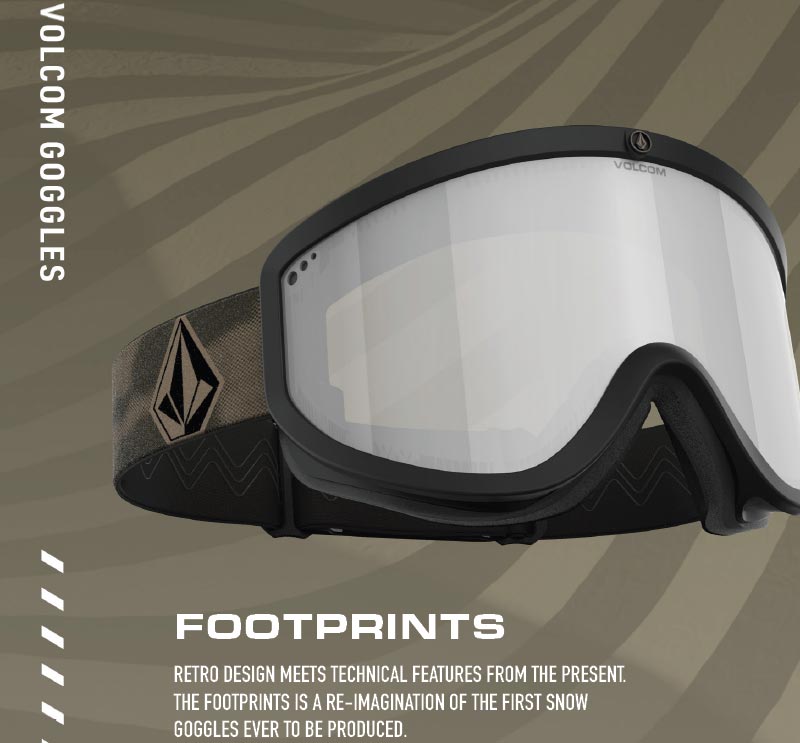 24-25 VOLCOM/ボルコム FOOTPRINTS レギュラーストラップ  メンズ レディース ゴーグル ジャパンフィット スノーボード スキー 2025 型落ち