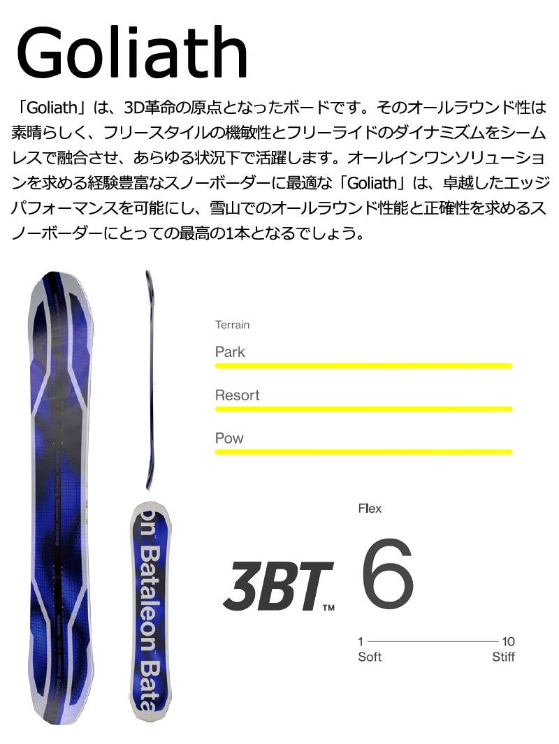 24-25 BATALEON / バタレオン GOLIATH ゴリアス メンズ レディース スノーボード カービング 板 2025 型落ち