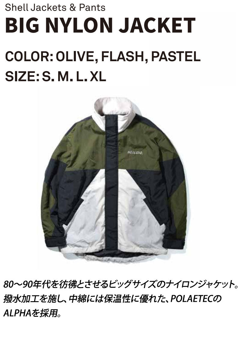 24-25 HELLOID/ヘロイド BIG NYLON jacket メンズ レディース 防水ジャケット スノーボードウェア スノーウェアー 2025