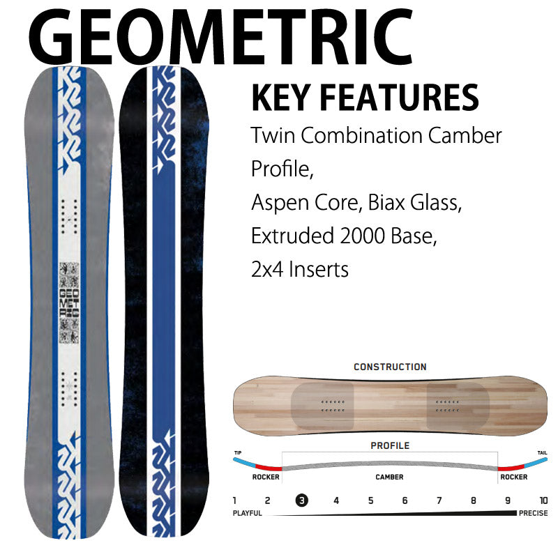 24-25 K2 / ケーツー GEOMETRIC ジオメトリック メンズ レディース スノーボード 板 2025 型落ち