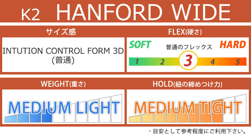 24-25 K2/ケーツー HANFORD WIDE ハンフォード メンズ レディース 熱