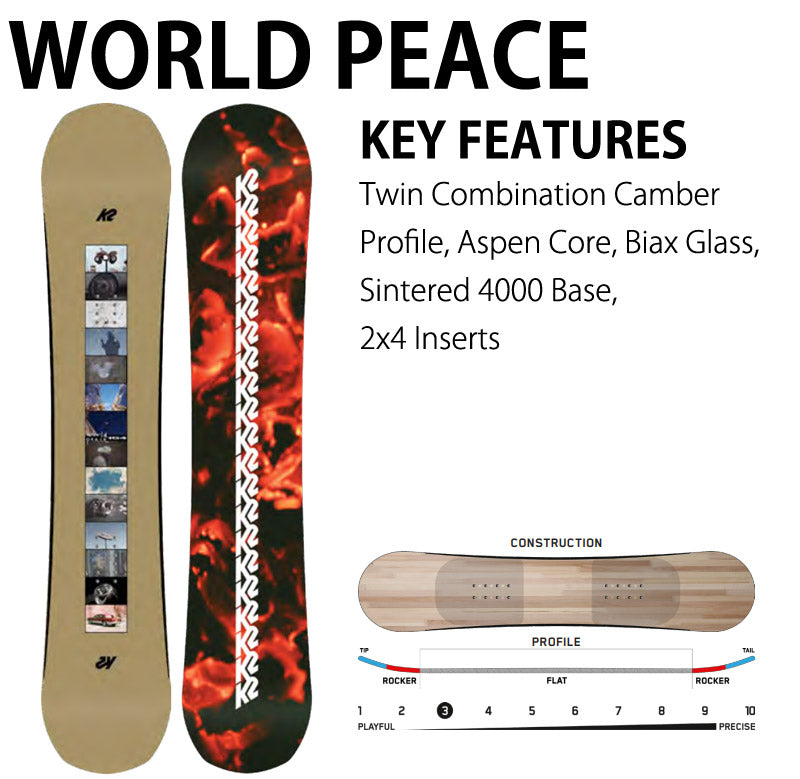 24-25 K2 / ケーツー WORLD PEACE ワールドピース メンズ レディース スノーボード 板 2025 型落ち