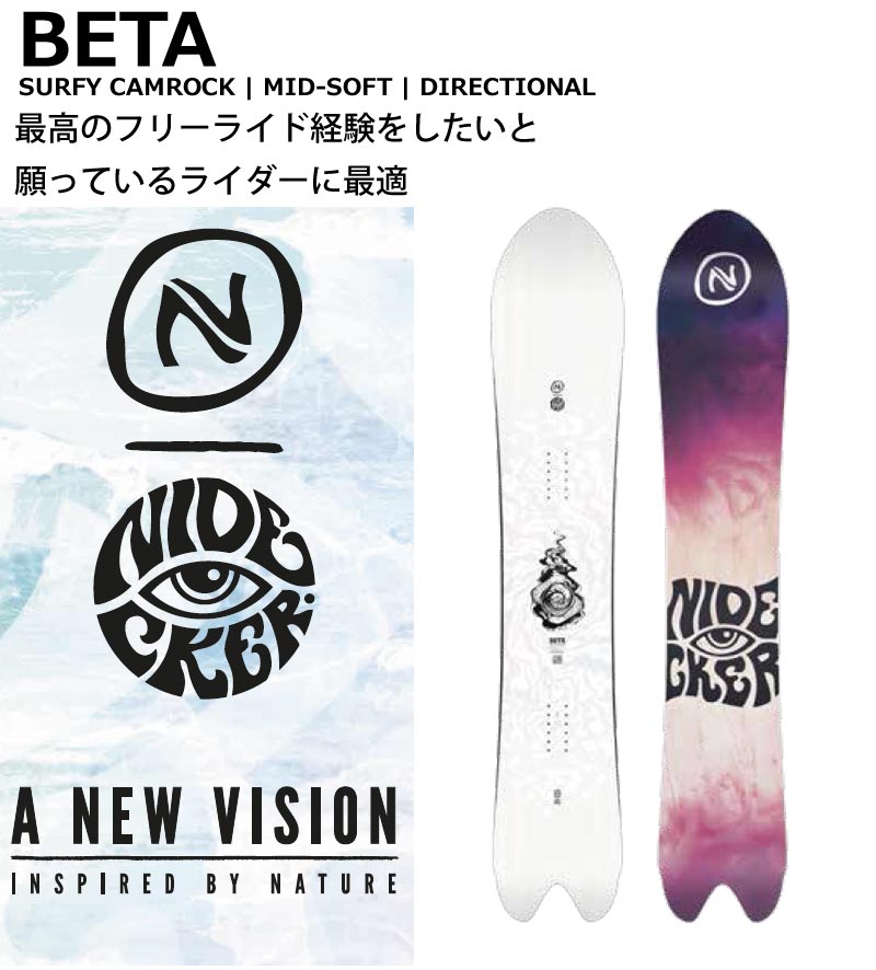 24-25 NIDECKER / ナイデッカー BETA ベータ メンズ レディース パウダー スノーボード 板 2025 型落ち