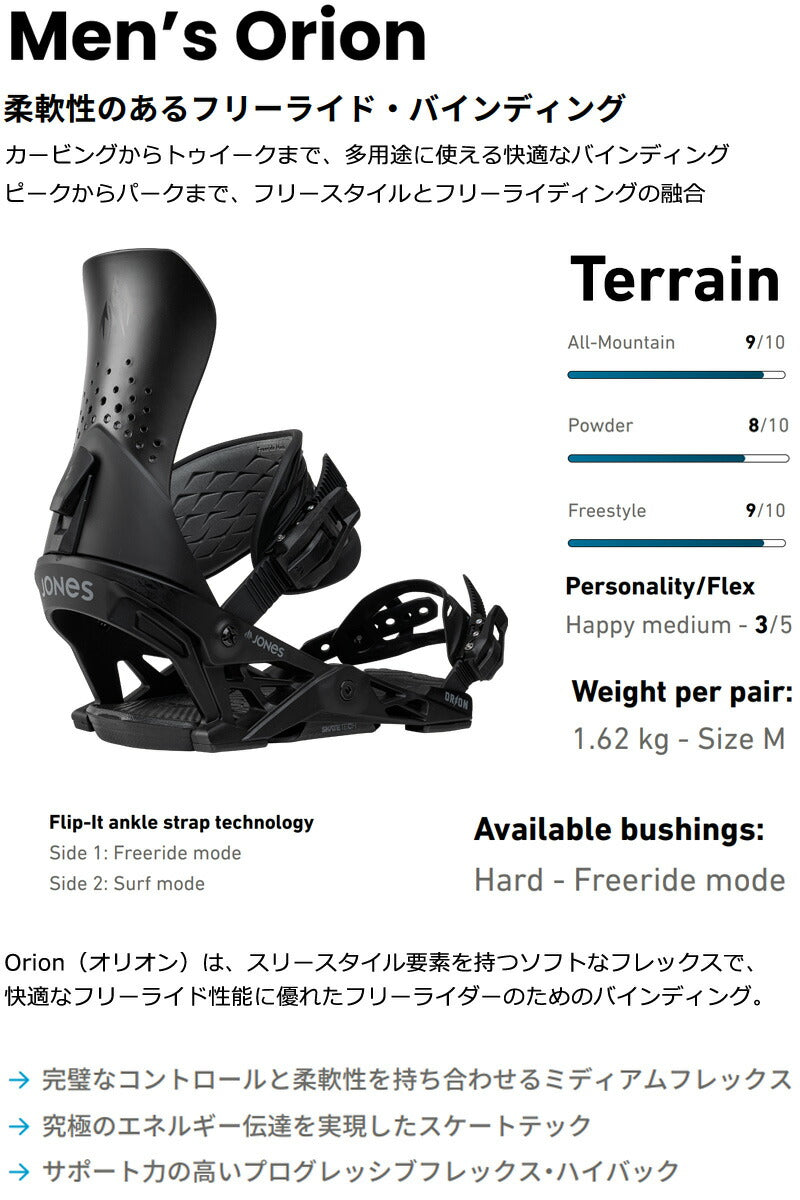 24-25 JONES/ジョーンズ ORION オリオン メンズ ビンディング バインディング フリーラン スノーボード 2025