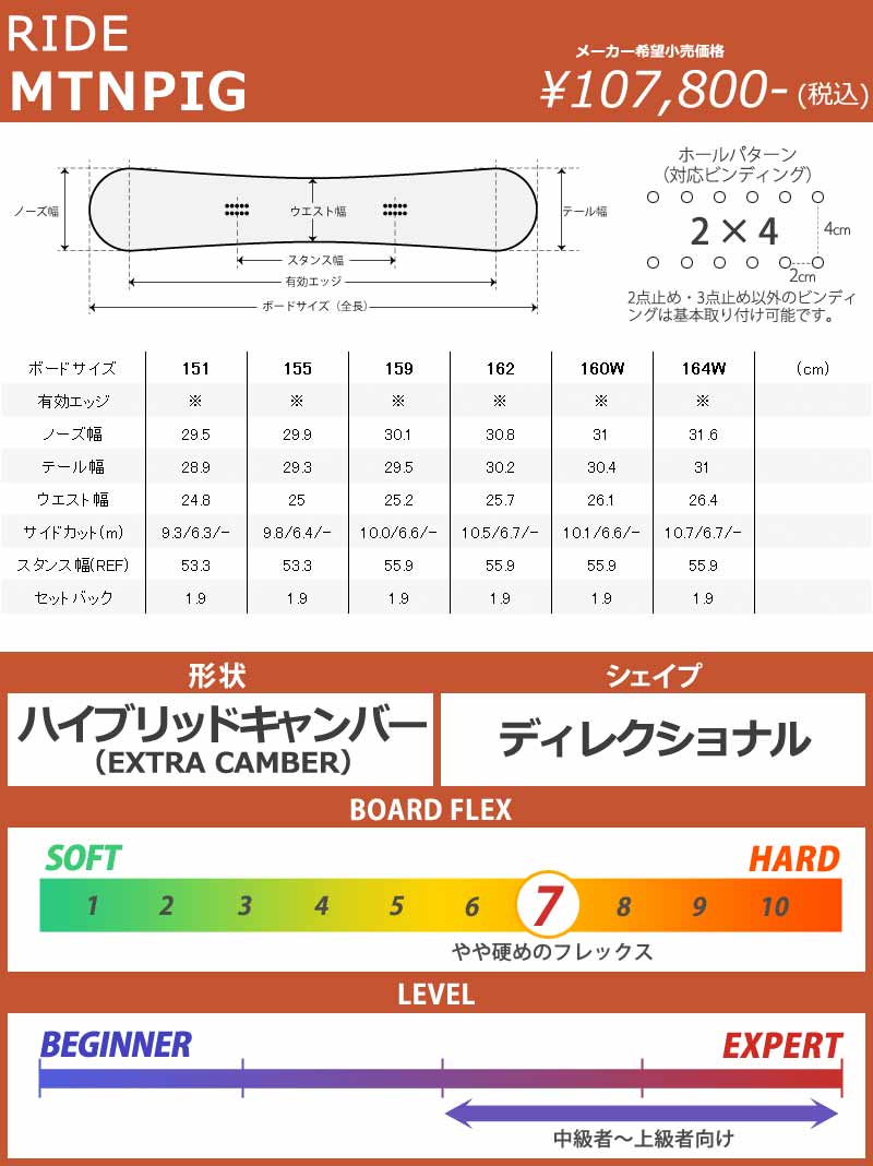 24-25 RIDE/ライド MTNPIG マウンテンピグ メンズ パウダー カービング