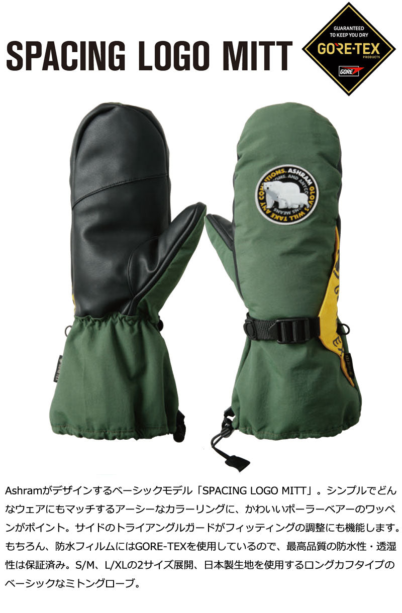 24-25 ASHRAM/アシュラム SPACING LOGO MITT スペイシングロゴ・ミトン ゴアテックス 手袋 メンズ レディース スノーボード スキー 2025 型落ち