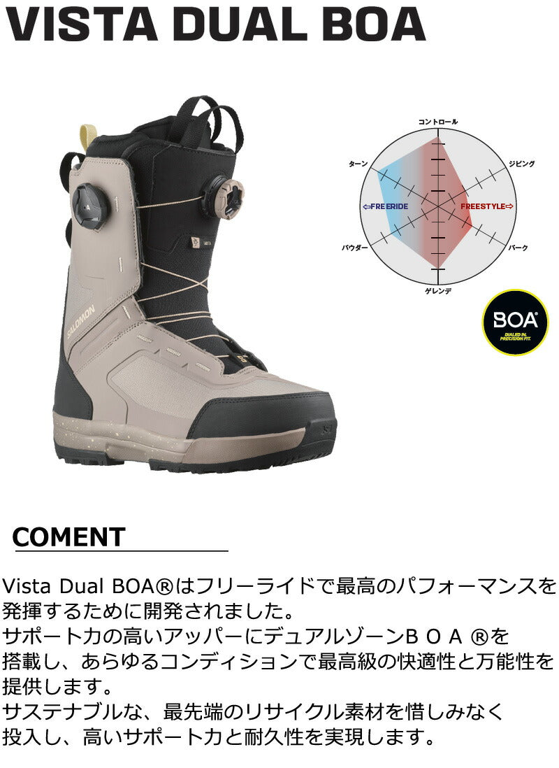 24-25 SALOMON/サロモン VISTA DUAL BOA ヴィスタ レディース ブーツ ダブルボア スノーボード 2025 型落ち
