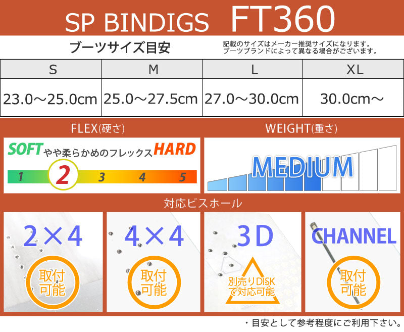 24-25 SP BINDINGS/エスピー FT360 エフティ360 リアエントリー メンズ