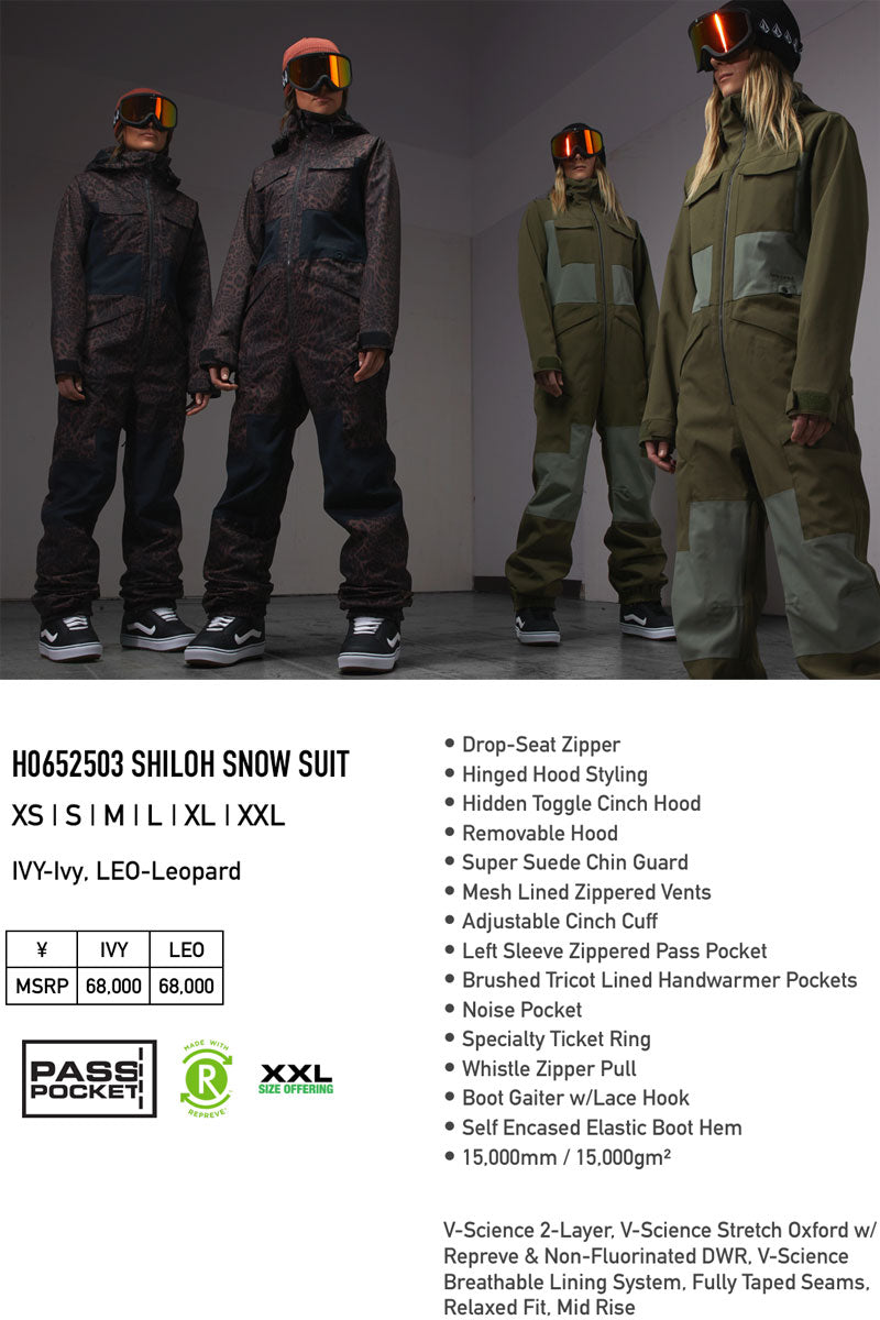 24-25 VOLCOM/ボルコム SHILOH SNOW suit レディース 防水つなぎ スノーボードウェア スノーウェアー 2025