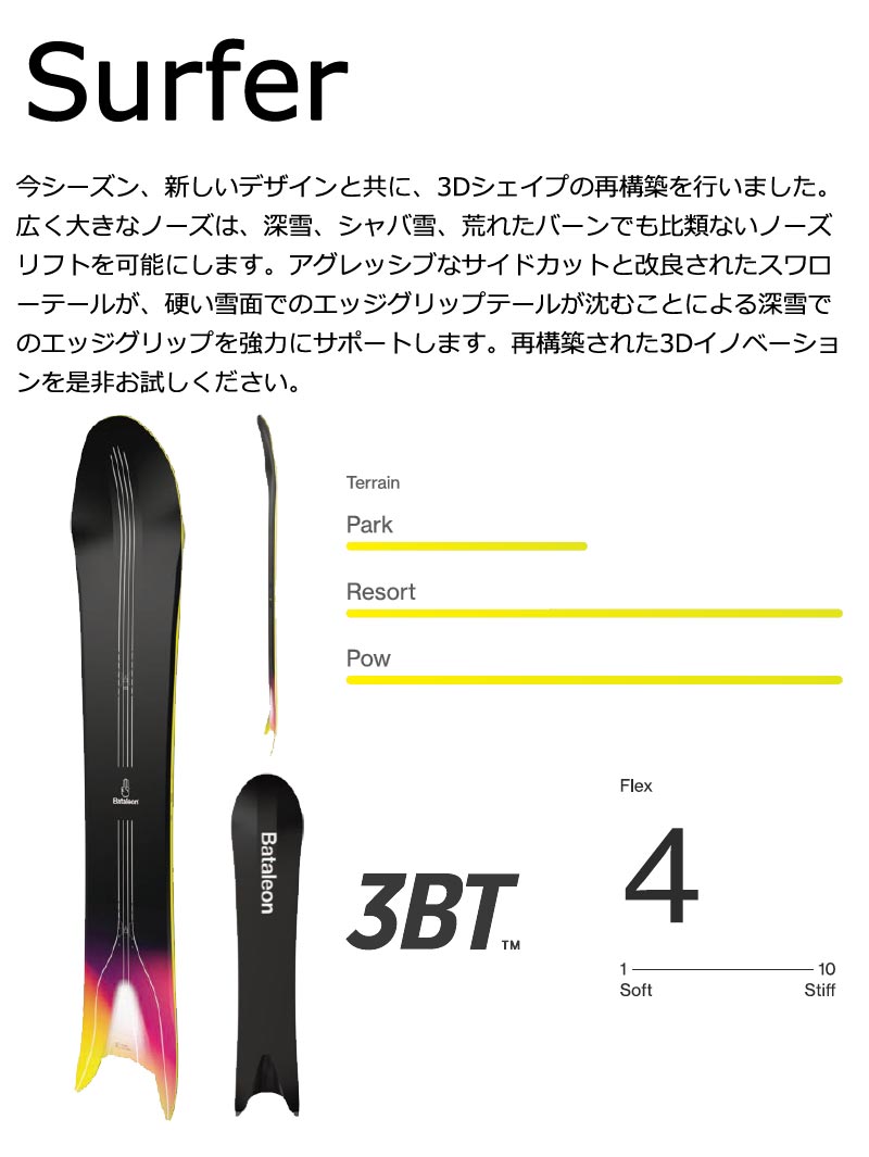 24-25 BATALEON / バタレオン SUFER サーファー メンズ レディース スノーボード パウダー 板 2025 型落ち