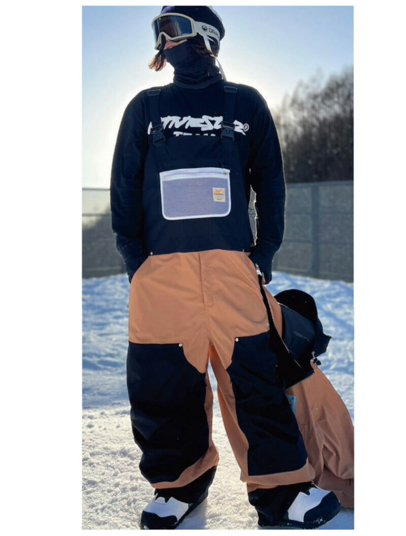 デサント✖️TSLA スノーボードウェア　セットアップ　ビブパンツ　チケットケース DESCENTE 【10/24-/27限定○全品P10倍】スキーウェア キッズ