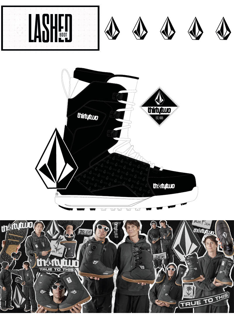 25-26 THIRTYTWO/サーティーツー LASHED VOLCOM ラッシュ ボルコム メンズ レディース ブーツ 熱成型 シューレース スノーボード 2026
