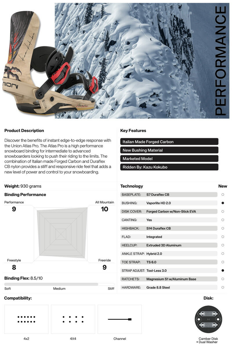 25-26 UNION/ユニオン ATLAS PRO アトラスプロ メンズ レディース ビンディング バインディング スノーボード 2026