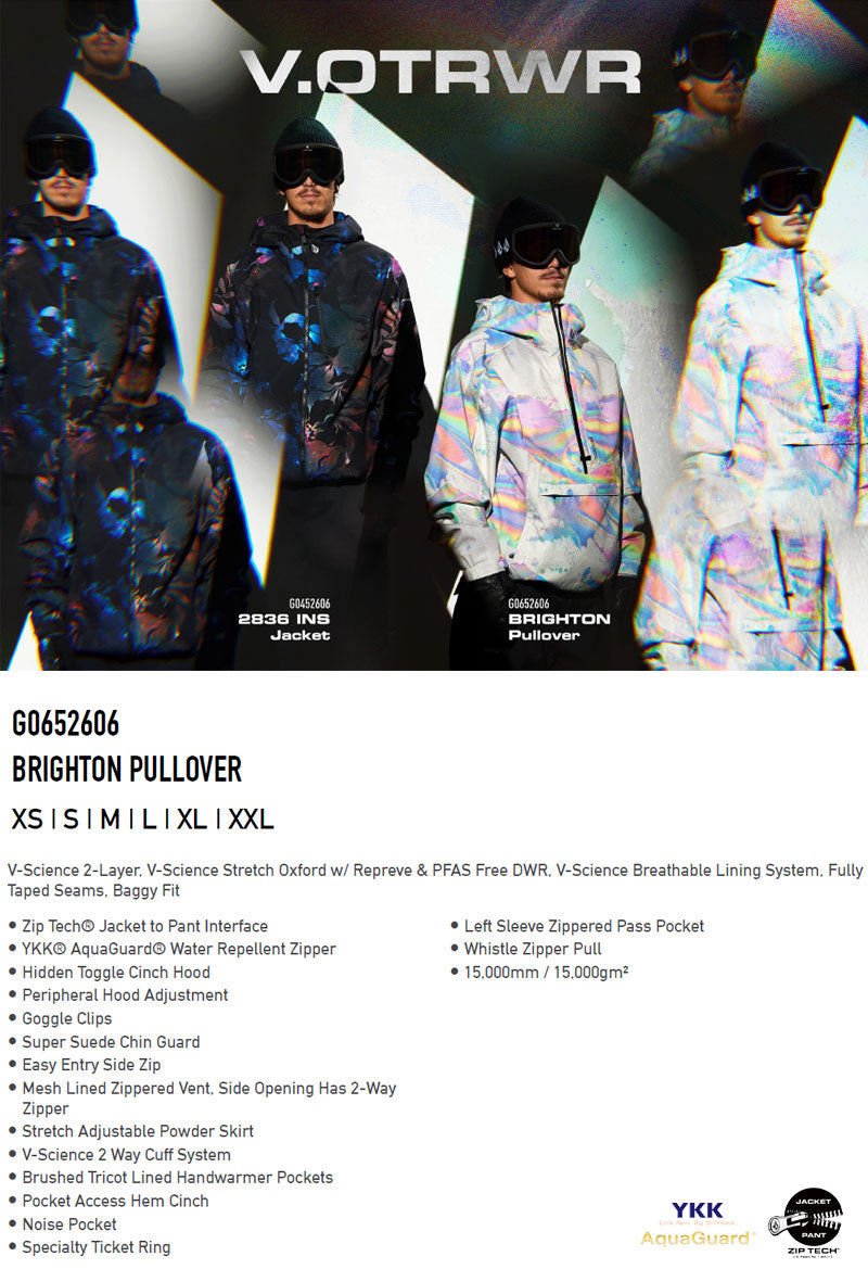 25-26 VOLCOM/ボルコム BRIGHTON pullover メンズ レディース 防水プルオーバージャケット スノーボードウェア スノーウェアー 2026