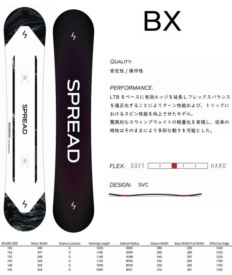 25-26 SPREAD/スプレッド BX ビーエックス メンズ レディース スノーボード グラトリ ラントリ 板 2026
