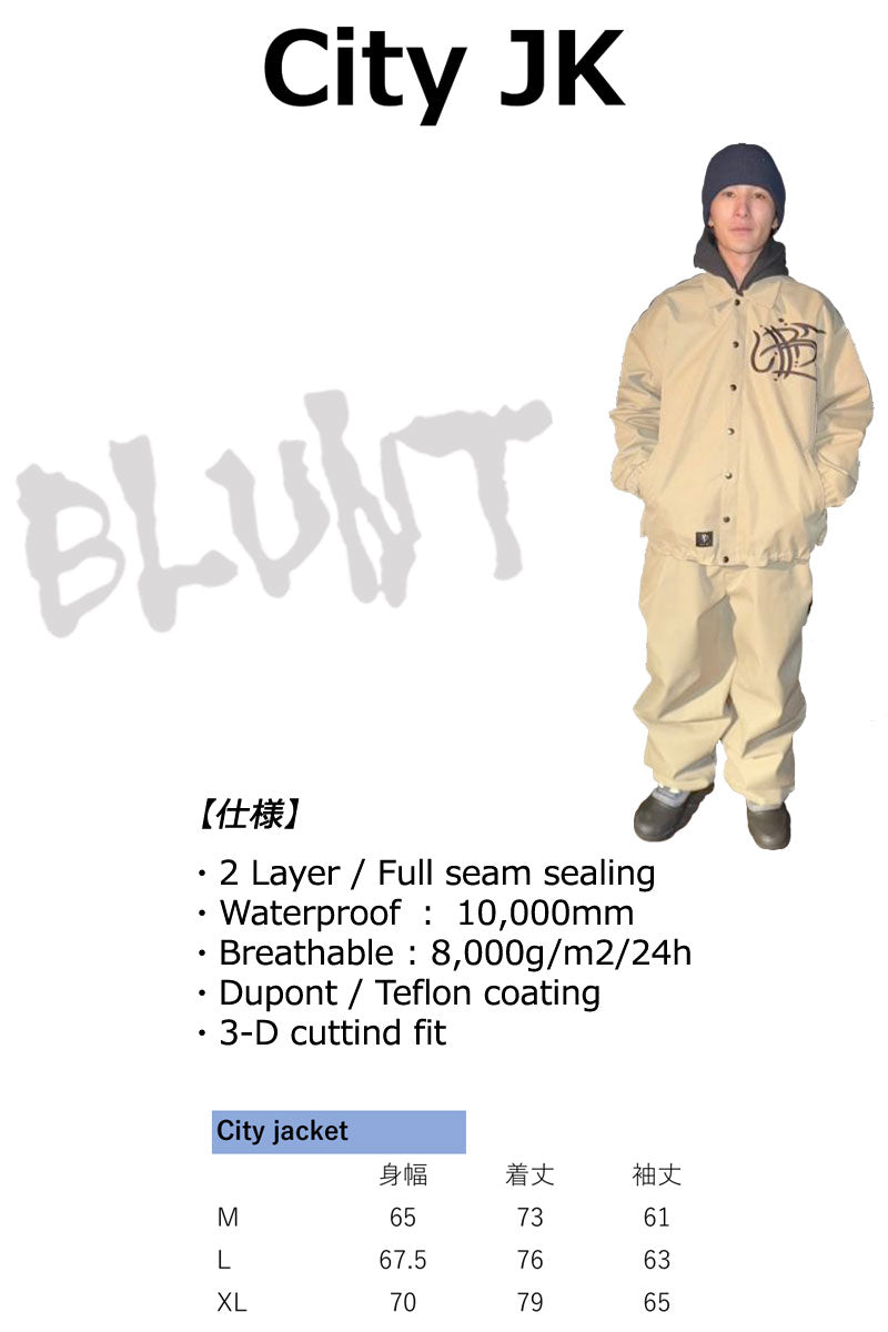25-26 BLUNT/ブラント CITY jacket 戸田真人 メンズ レディース 防水ジャケット スノーボードウェア スノーウェアー 2026