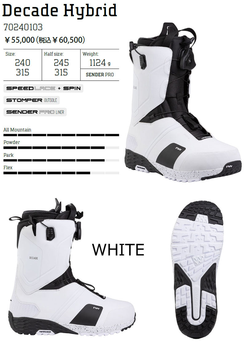 25-26 NORTHWAVE/ノースウェーブ DECADE HYBRID ディケードハイブリッド メンズ レディース ブーツ スノーボード 2026