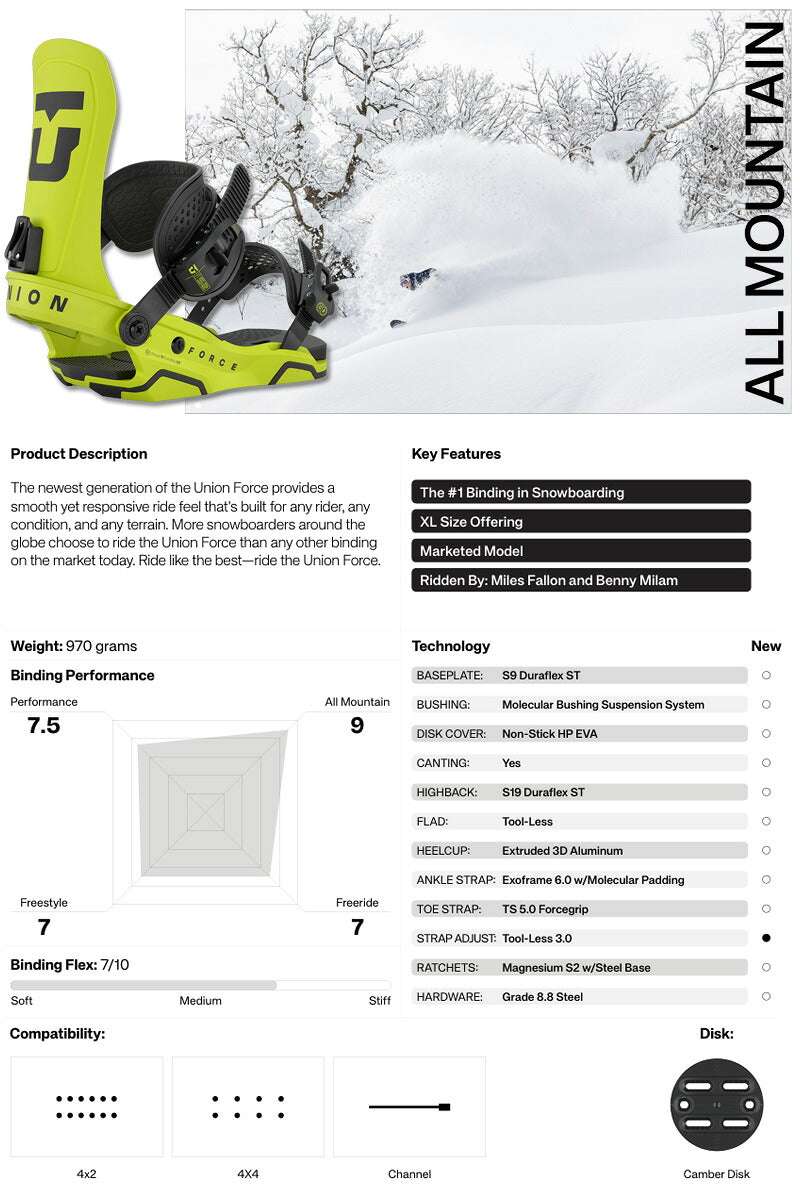 25-26 UNION/ユニオン FORCE フォース メンズ レディース ビンディング バインディング スノーボード 2026