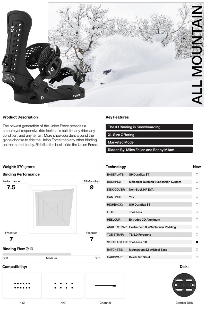 25-26 UNION/ユニオン FORCE CLASSIC フォースクラシック メンズ レディース ビンディング バインディング スノーボード 2026