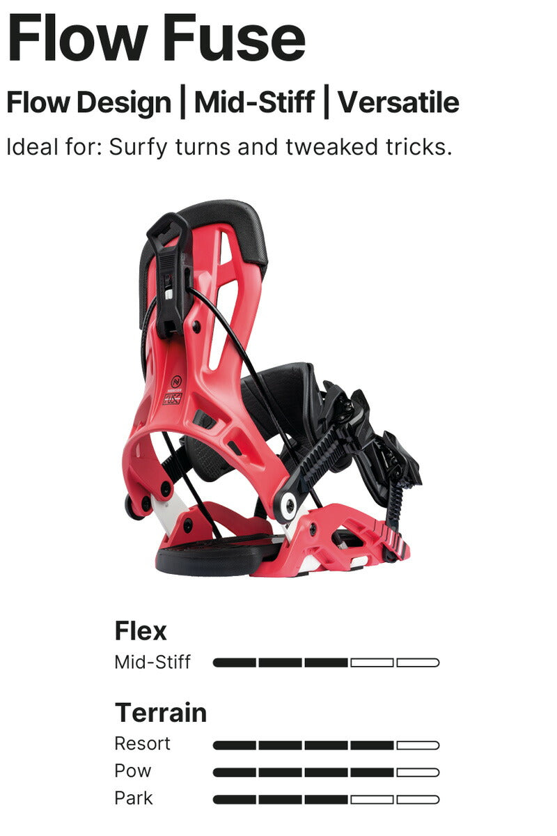 25-26 NIDECKER/ナイデッカー FUSE フューズ FLOW リアエントリー メンズ レディース ビンディング バインディング スノーボード 2026