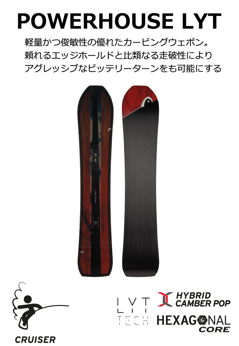 25-26 HEAD/ヘッド POWERHOUSE LYT パワーハウスライテック メンズ レディース スノーボード パウダー カービング 板 2026