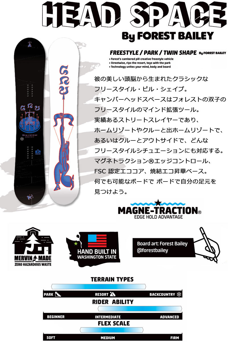 25-26 GNU/グヌー HEAD SPACE ヘッドスペース メンズ レディース スノーボード フォレスト・ベイリー パーク 板 2026