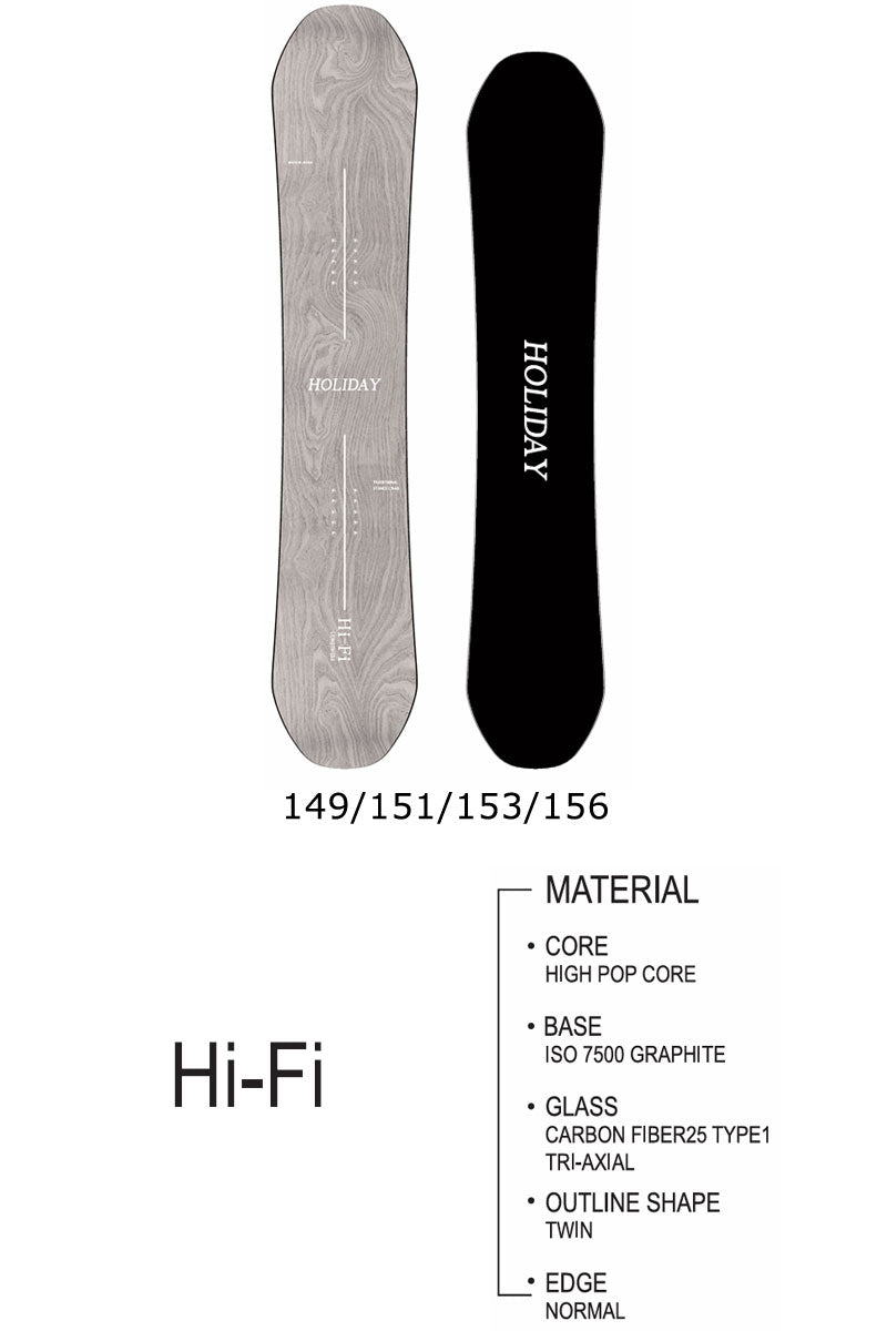 HOLIDAY HiFi スノーボード 153cm 25-26 HOLIDAY/ホリデー Hi-Fi ハイファイ メンズ レディース