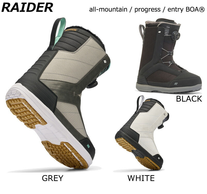 25-26 K2/ケーツー RAIDER レイダー メンズ レディース 熱成型対応 ボア BOA スノーボード ブーツ 2026
